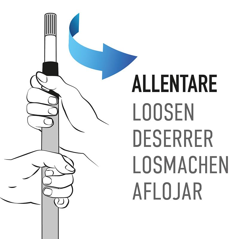 Manche télescopique professionnel de 3 mètres en métal peint - Universel pour brosses et balais