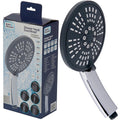 Pommeau de douche tropical BAKAJI, chromé argenté, diamètre 15 cm, universel, 5 fonctions