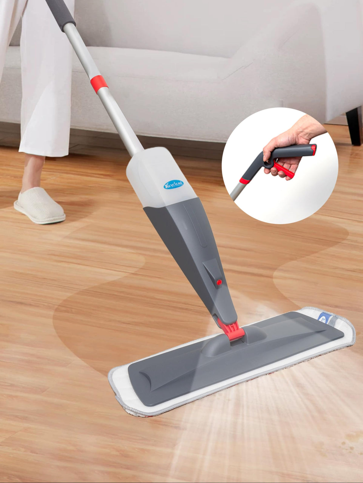 Aluminum Spray Mop with Microfiber Cloth - Super Lightweight - Spray Mop with Bottle for Washing Floors, Removing Dust, Cleaning Glass