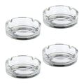 Set 4 Posacenere Vetro Ø11cm Trasparenti 4 Incavi