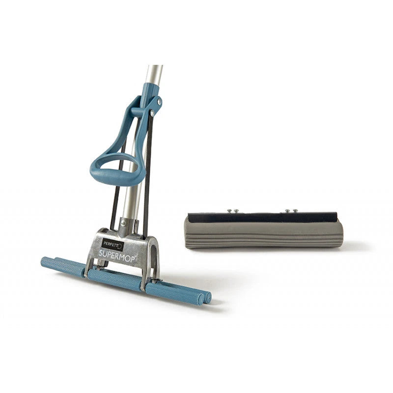 Balai à franges professionnel Supermop avec manche télescopique de 130 cm - Éponge super absorbante