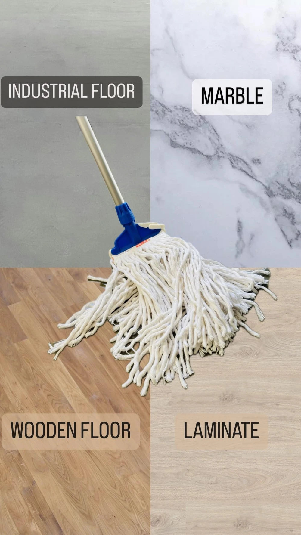 3-piece replacement kit for professional cotton mop with band, 400g, + 1 mop clip, white