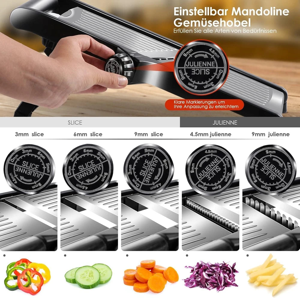 Euronovità EN-86856 B Multipurpose Vegetable Slicer Mandolin, Steel, , 45x12x10 cm, Assorted Colors