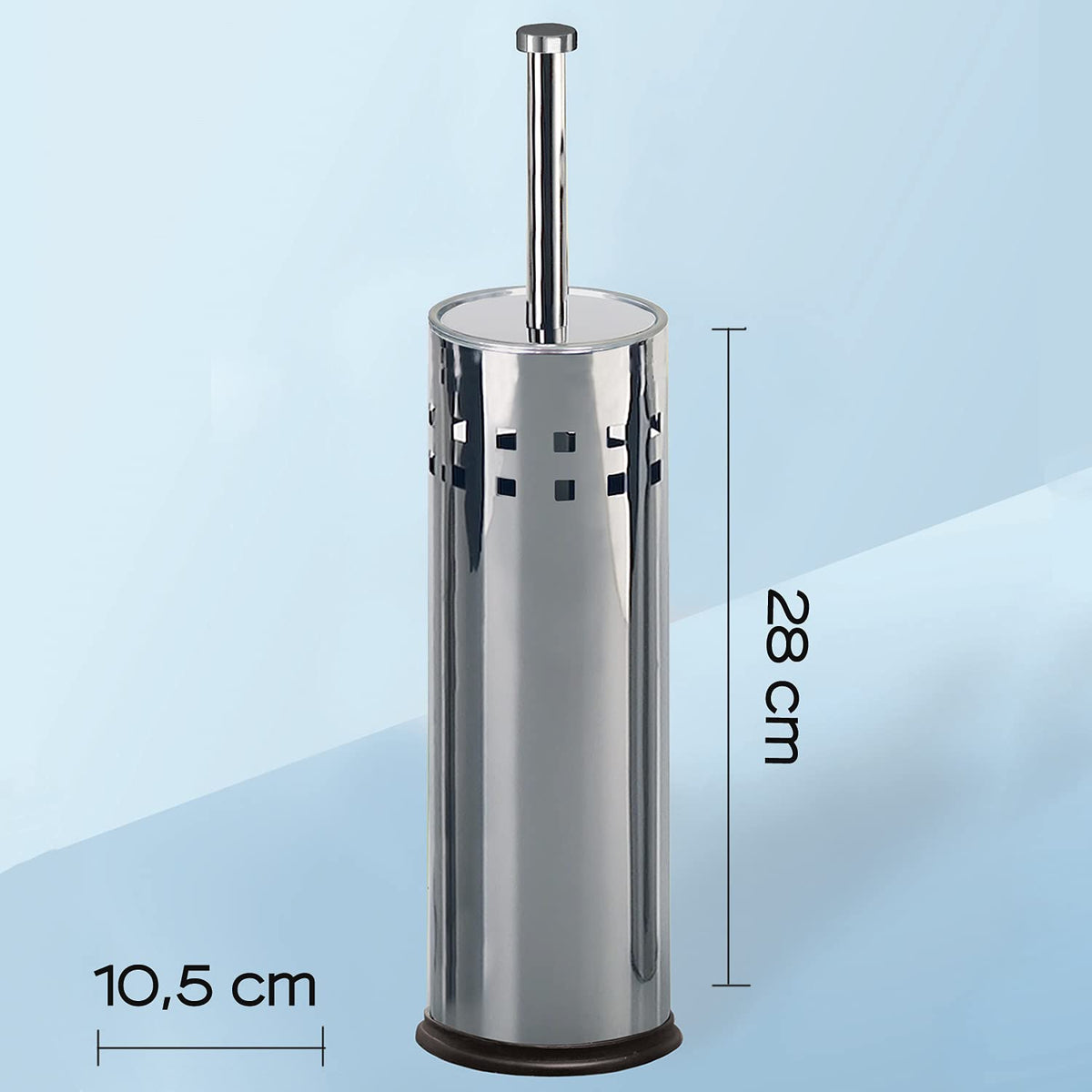 Scopino WC Cromato in Acciaio Inox – 37x9,5 cm