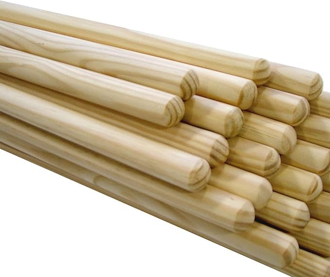 Natural Wood Handle, Universal Screw Connection, for All Types of Brooms, Brushes, Practical and Robust Water Squeegees