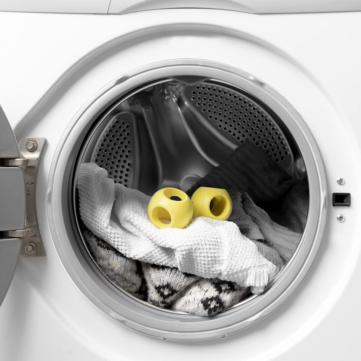 InnovaGoods - Set di 2 Sfere Magnetiche Anticalcare Ioclean, Eco-Friendly, Riutilizzabile, Risparmio Energetico, Ideale per Lavatrici e Lavastoviglie, Giallo, Plastico