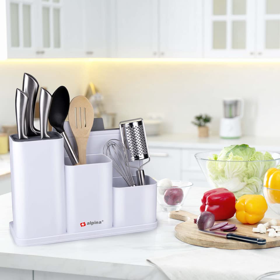 Organizer Cucina con 2 Taglieri 34x13x23cm Alpina Bianco