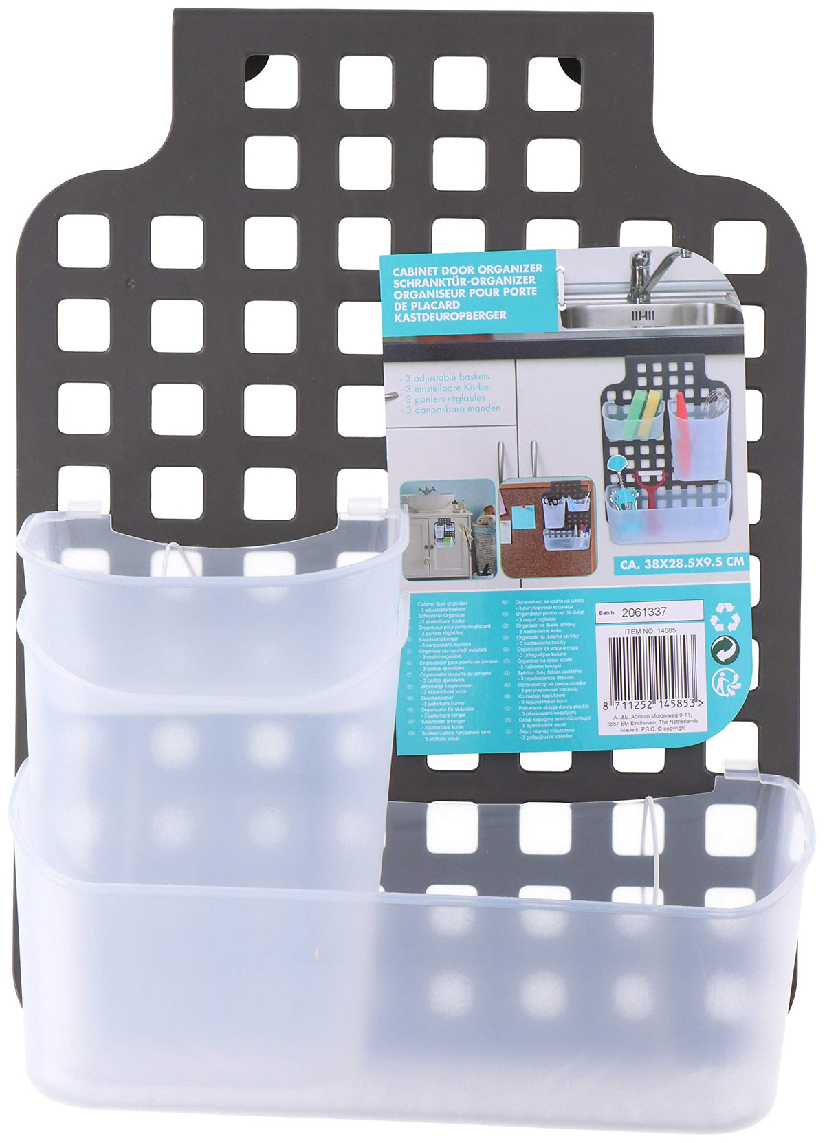 Organizer Porta 3 Scomparti 38x28,5cm Bagno Cucina Anta