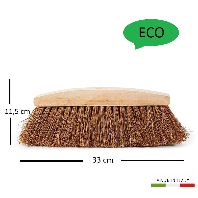 Balai en fibre de coco écologique - Idéal pour les sols en terre cuite, les parquets rustiques, les cours et les terrasses