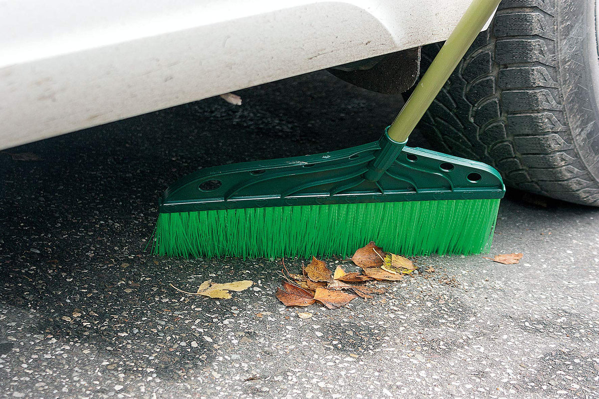 Balai à lames professionnel d'extérieur 38 cm - Angle ergonomique pour cours et jardins