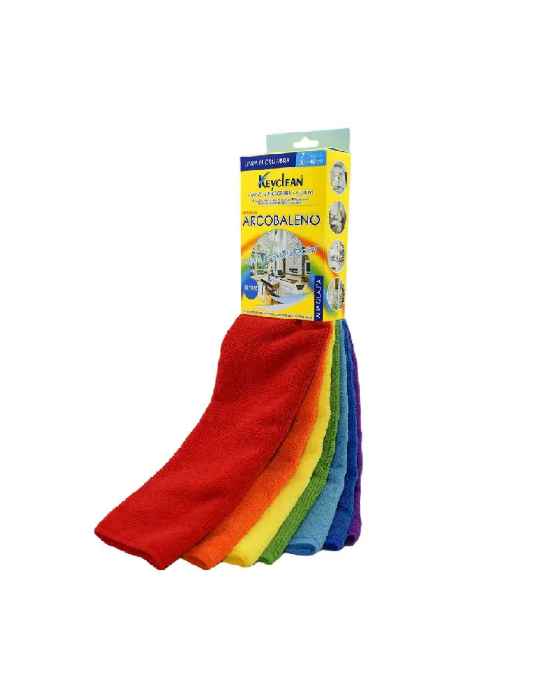 Kit Pulizia Cucina 28 Pezzi - 7 Panni Microfibra Arcobaleno + 6 Spugne Abrasive + 15 Pagliette Acciaio Inox