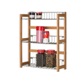 Étagère de cuisine à 3 niveaux en bois et métal pour garde-manger 33 x 42 cm (hauteur)