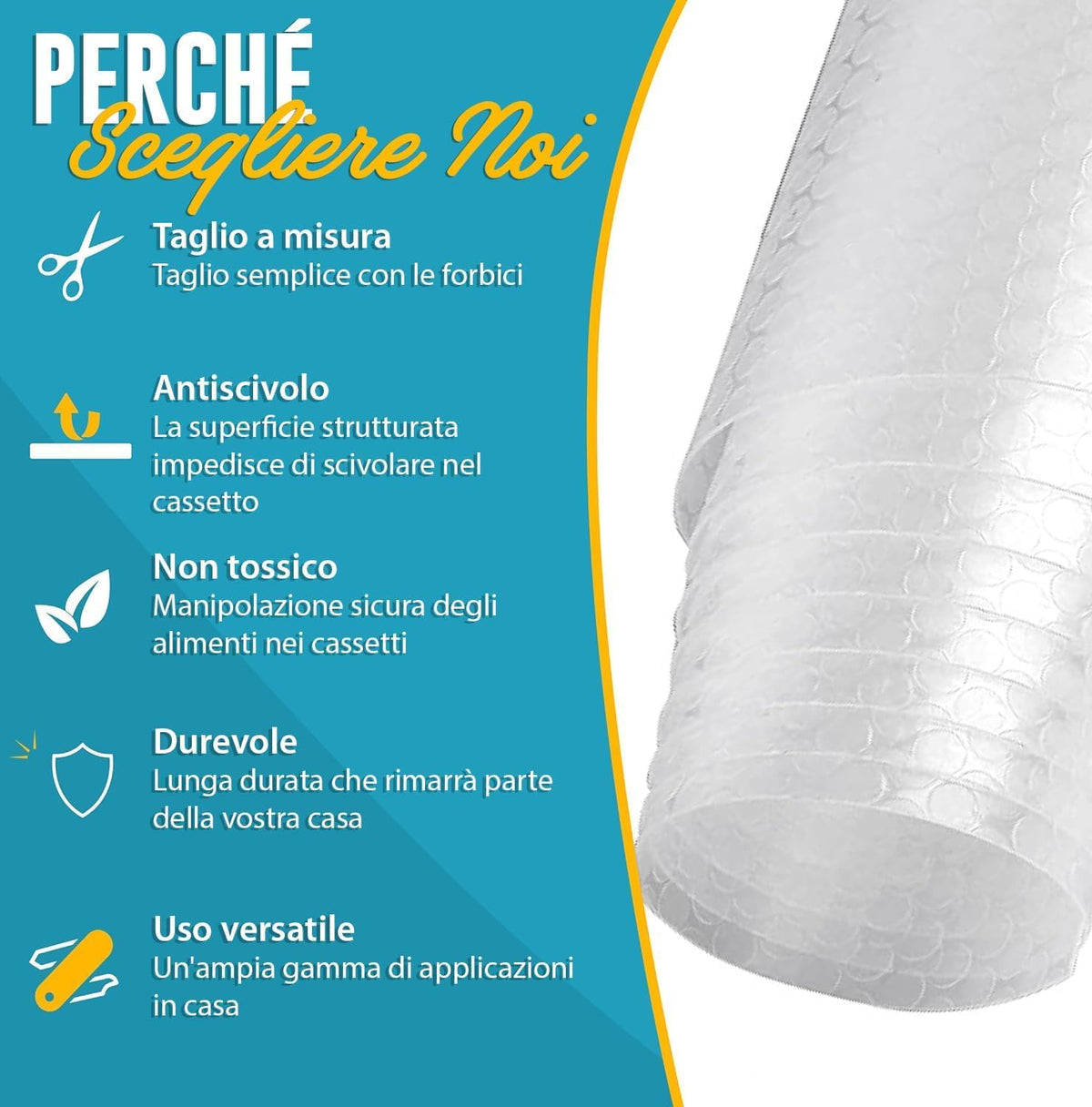 Set 2 Tappetini Antiscivolo Cassetti 50x150cm Trasparenti