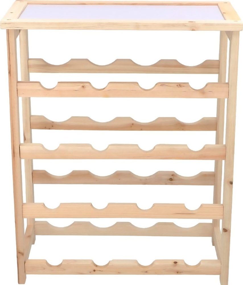 Cave à vin en bambou Lifetime, capacité 16 bouteilles, 46 x 23 x 55 cm, bois, marron, lot de 1