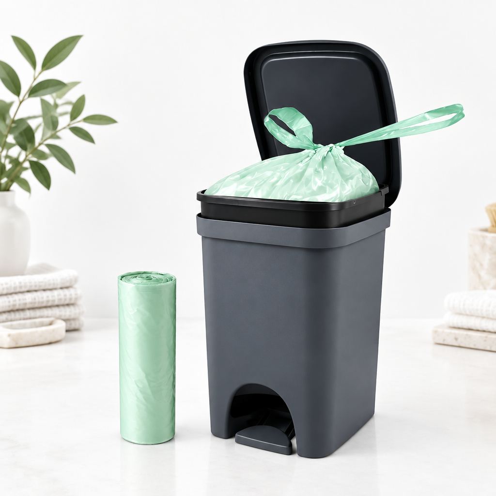 18 LT MOCHA COLOURED WASTE BIN WITH 10 FREE COMPOSTABLE BAGS
