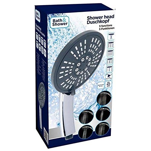 Soffione Doccia Tropical 15cm 5 Funzioni Silver Chrome