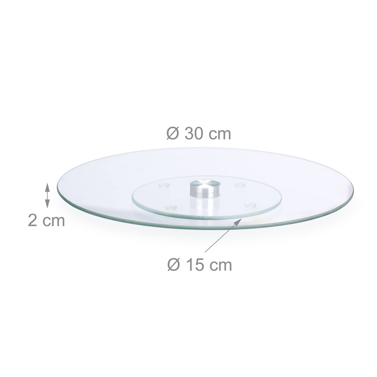 Piatto Girevole Torte 360° Ø 30cm Vetro Professionale