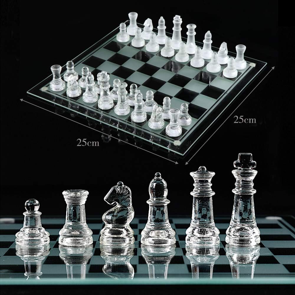 Jeu d'échecs en cristal fabriqué à la main