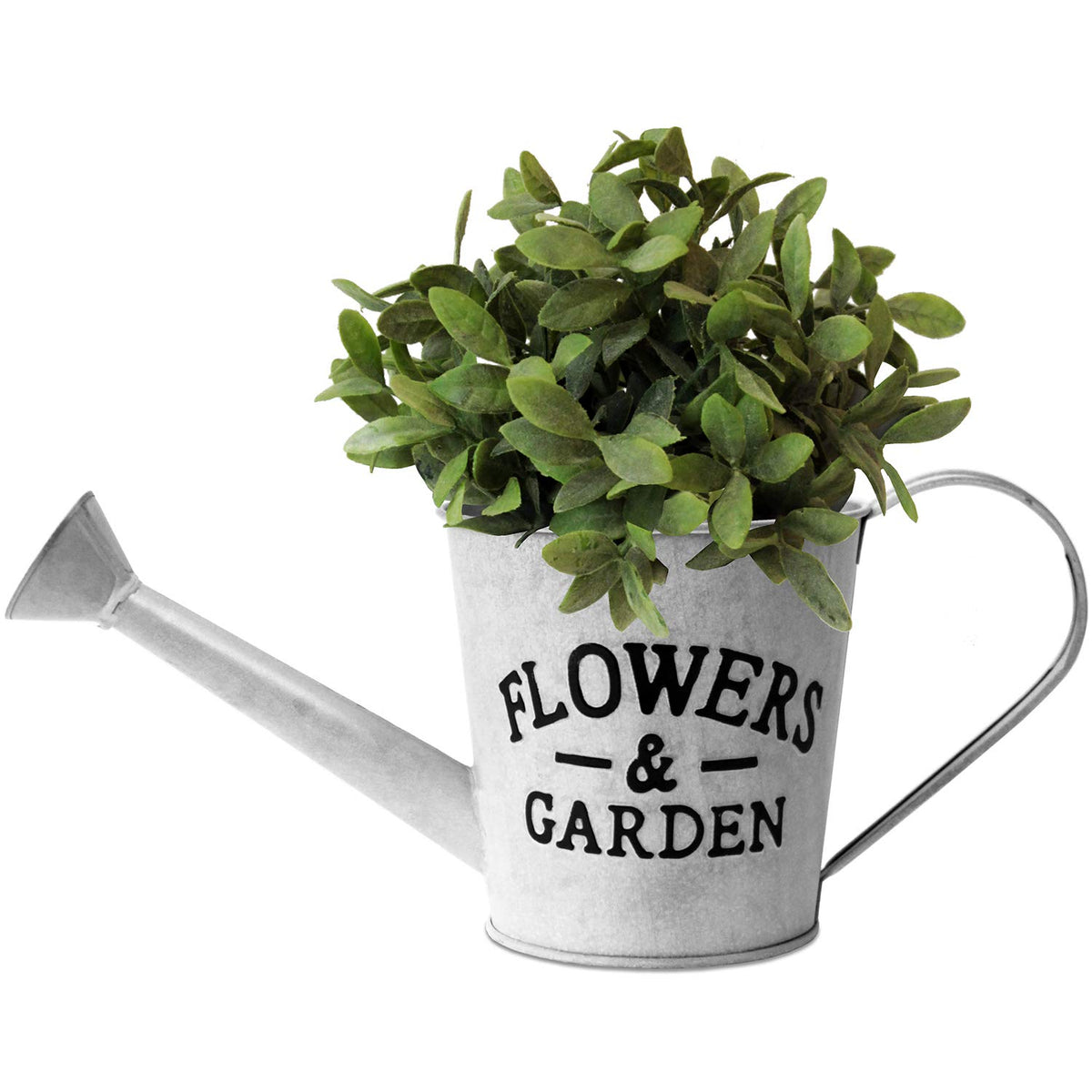Flowers &amp; Garden, Decorative Watering Can, 37 x 14.5 x 15 cm high, Metal, Grey