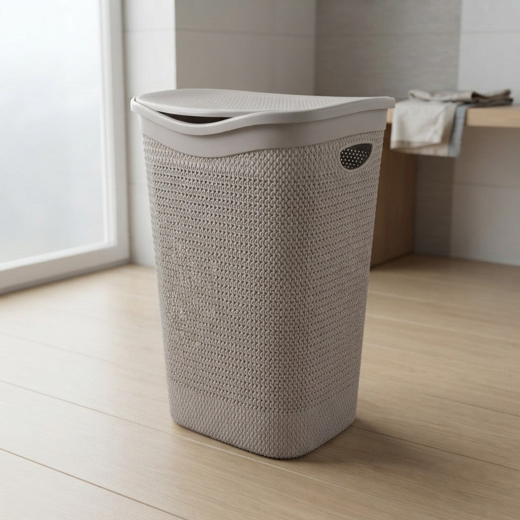 Portabiancheria 55L Tortora Ventilato Coperchio