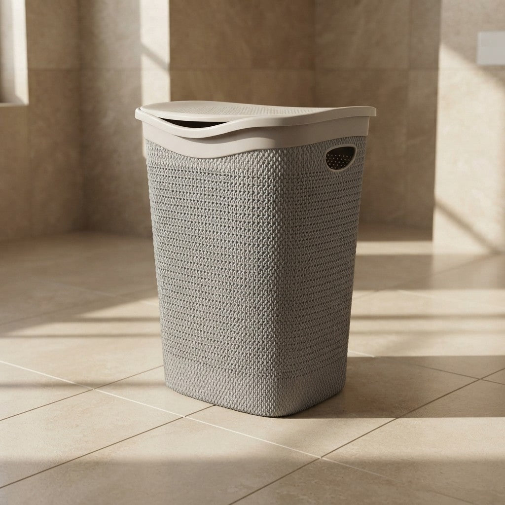Portabiancheria 55L Tortora Ventilato Coperchio