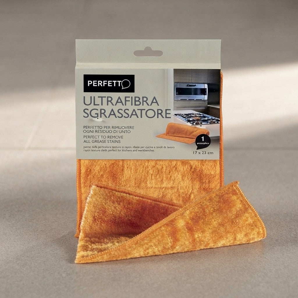 Perfetto Ultrafibra Panno Sgrassatore in Rayon 17 x 23 x 0,5 cm Colore Zucca