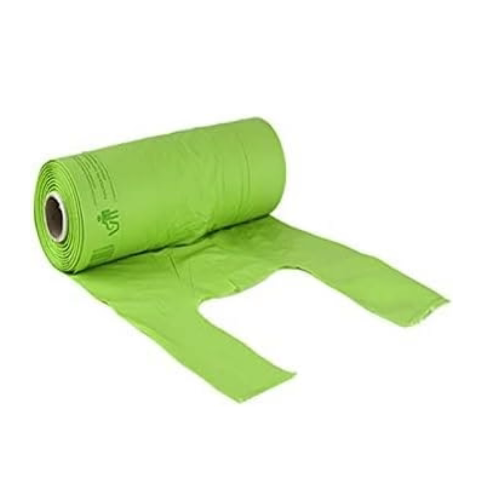 FERCASASHOP - Biodegradable Bags, 55 x 68 cm, 30 Litres, Drip-Free Wet Waste Collection Bags with Long Handle, Compostable and Biodegradable Organic Bags, Green Colour