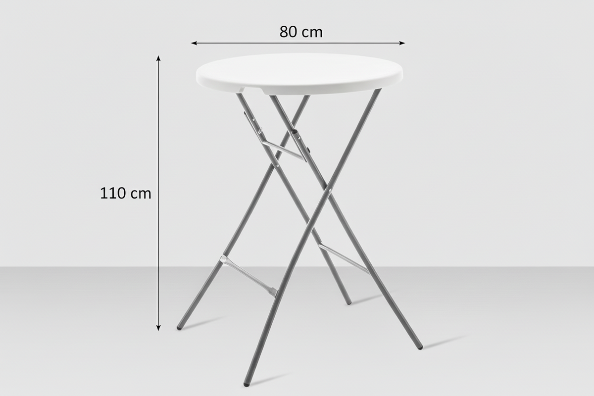 Tavolo Pieghevole Giardino Rotondo 110cm Bianco 6 Persone