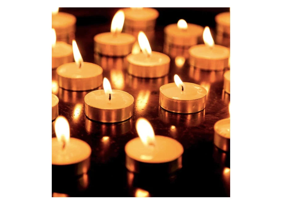 Candele Tealight 100pz Durata 4h Cera Paraffina Bianca