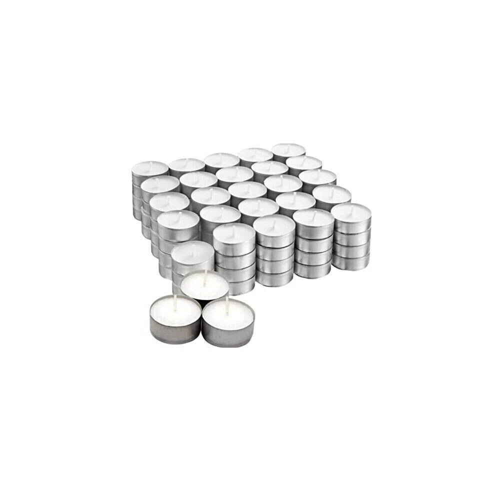 Candele Tealight 100pz Durata 4h Cera Paraffina Bianca